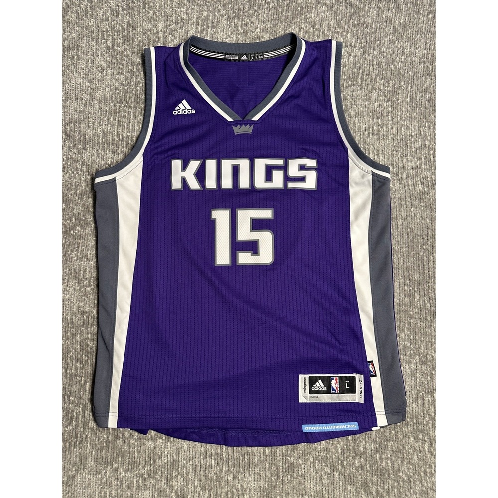 New Men Size L Demarcus Cousins Sacramento Sac Kings adidas Swingman #15 Jersey